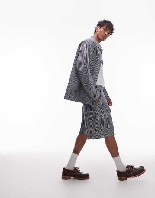 Carhartt WIP notus stripe shorts in blue
