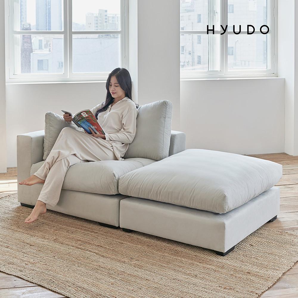 휴도 시월의 동백 구스 아쿠아 패브릭 2인 3인 카우치소파 방수소파 푹신한소파 화이트소파