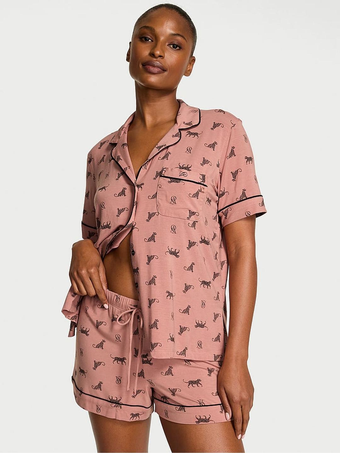 Desert Blush Leos Brown Modal Short Pyjamas Set