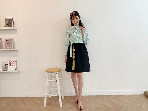 청자 한복 원피스