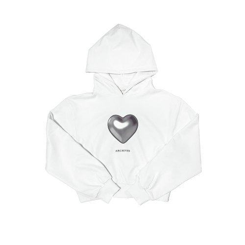 Crop Matt Love Hoodie (Off-white)