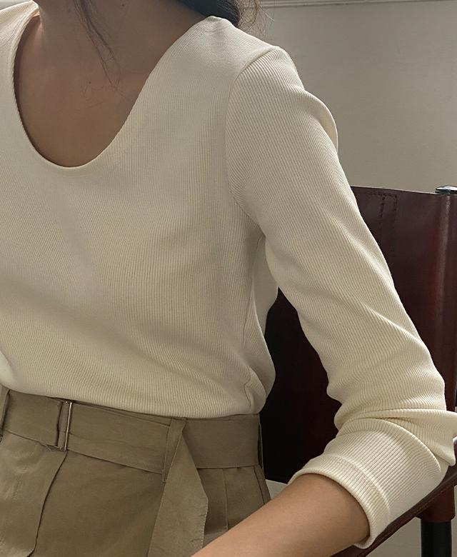 메그 유넥 골지 티셔츠 (3color) (*주문폭주/ 생산지연되어 7일이상 소요될 수 있습니다)