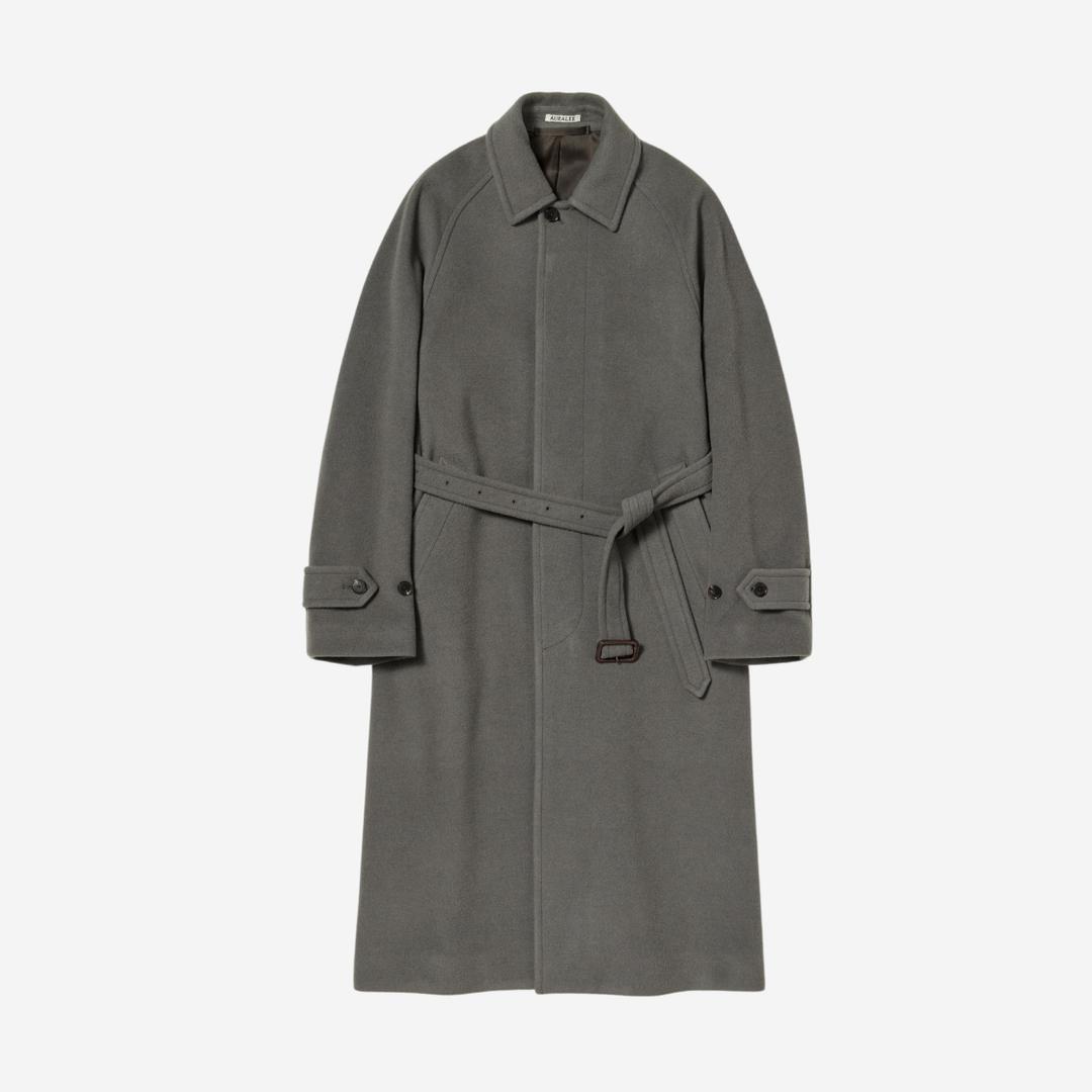 오라리 Auralee Cashmere Wool Mosser Soutien Collar Coat Gray