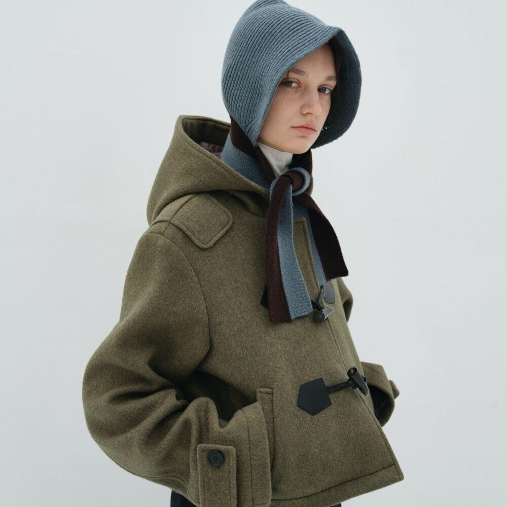 숏 더플 코트 (Grass Olive)