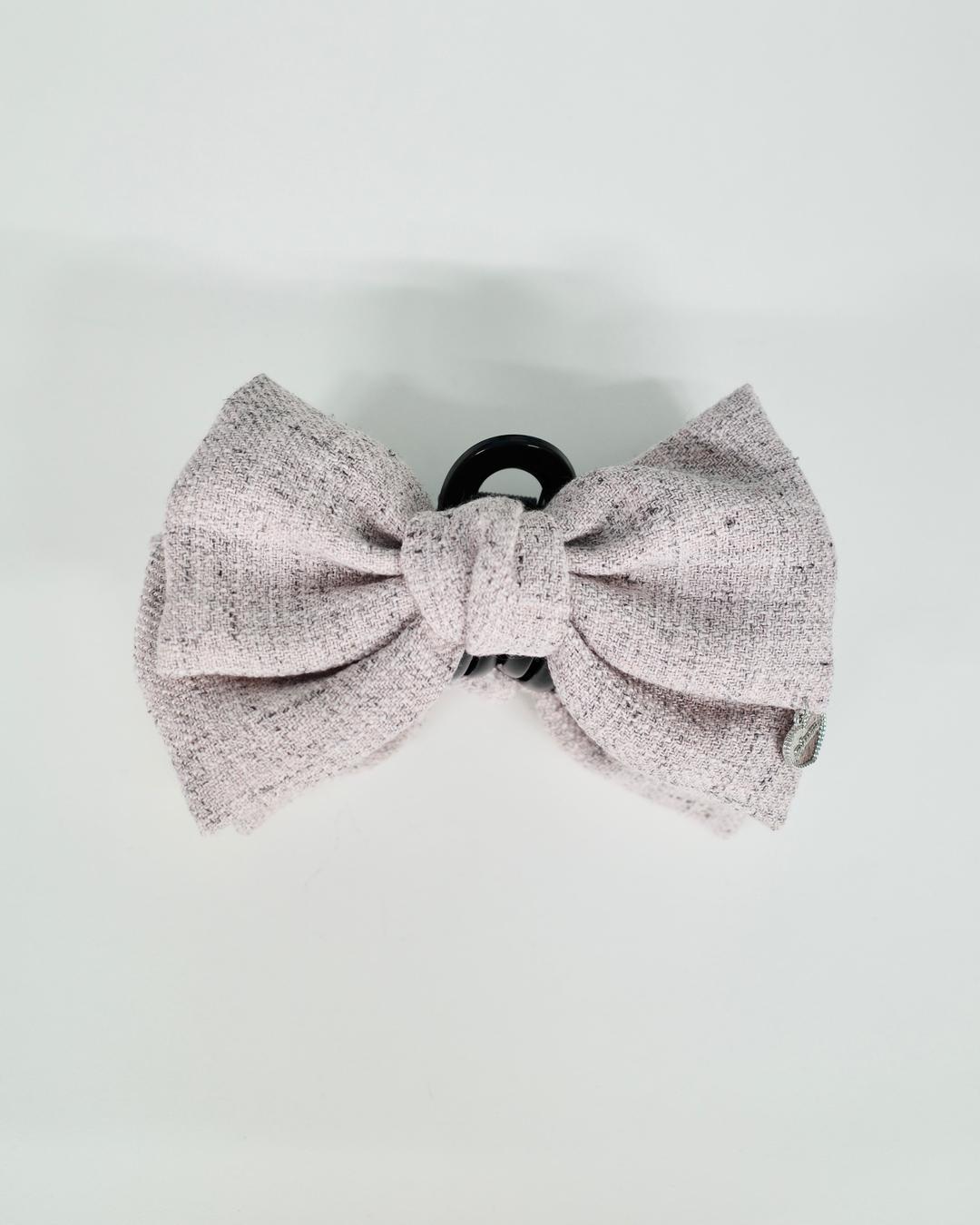 ビッグリボンツイードヘアクリップ