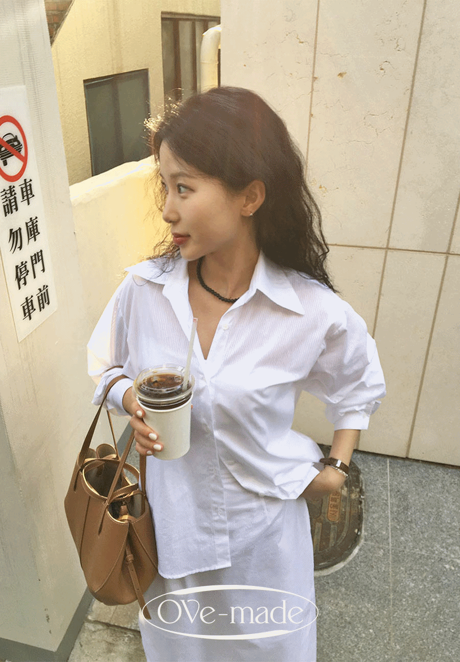 [오브메이드] 에브리 썸머 시스루 스트라이프 셔츠 2color