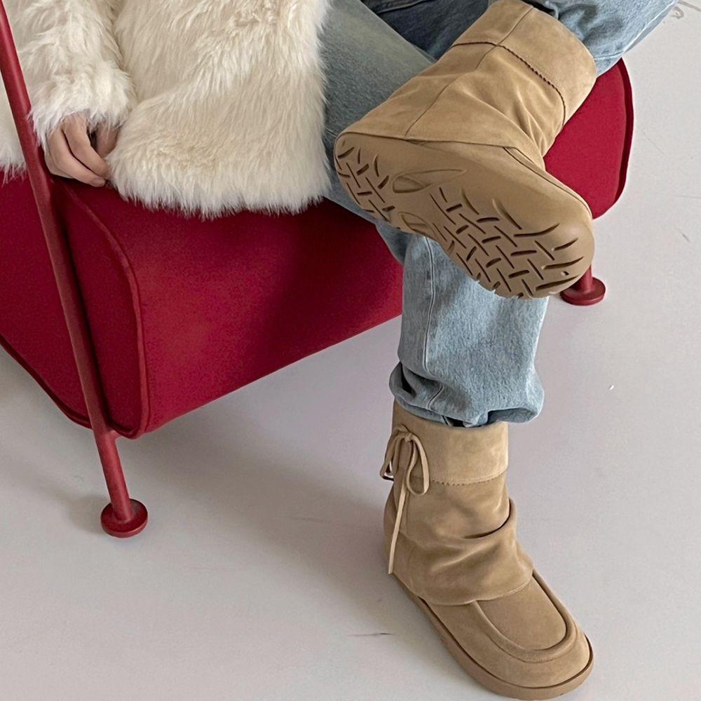 (Leather)Fluffy  shearing boots
