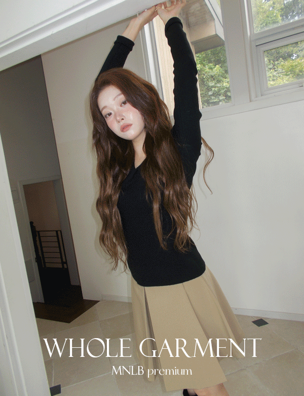 디어먼트 [단독] ❄️[1만장돌파/S,M/기본니트/이너/직진배송][MNLB] 프리미엄 캐시미어 홀가먼트 슬림 골지 브이넥 니트