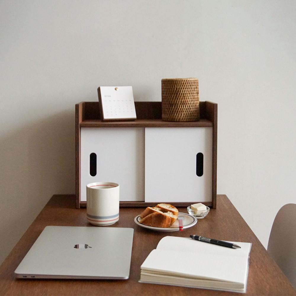 [SHELF 05 : WHITE DOOR] 모월 라왕 합판 가구 미닫이 벽선반 책상선반 미니수납장 주방선반