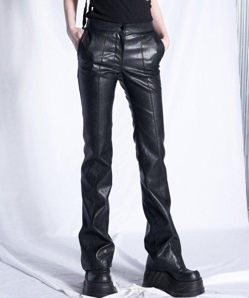 레더 부츠컷 팬츠