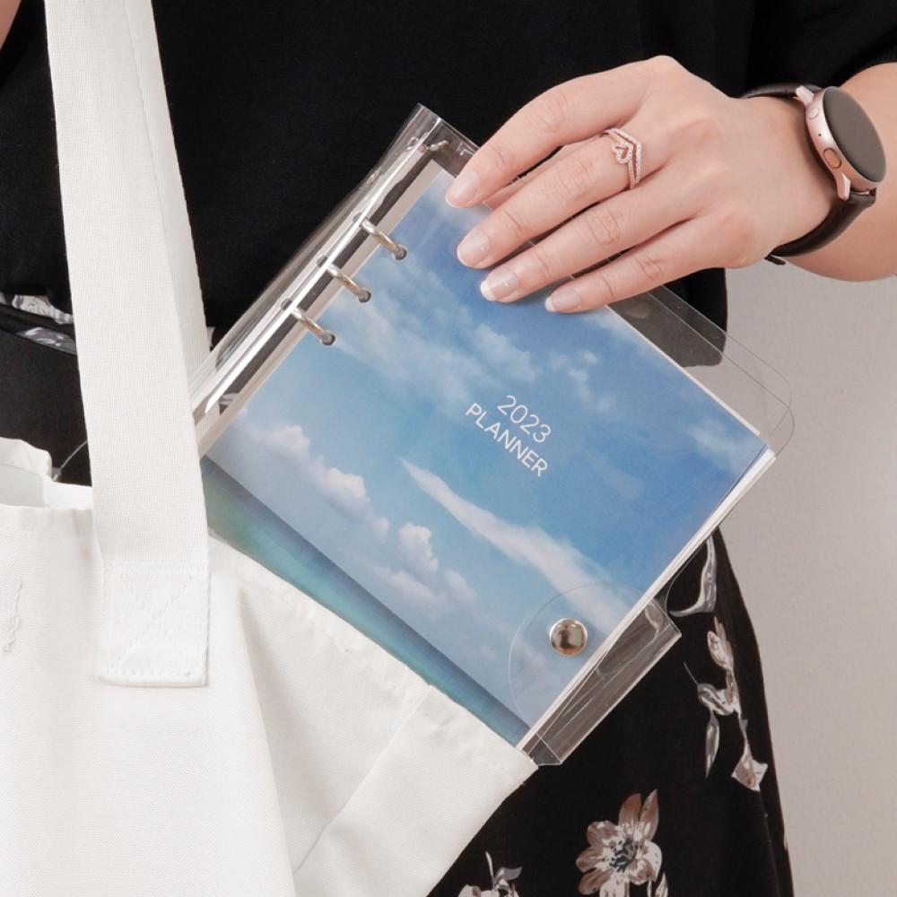 플랜커스 클리어 바인더 A5 6공 투명 다이어리 커버 만년 시스템 업무용