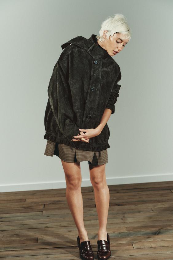 100% 스웨이드 레더 점퍼