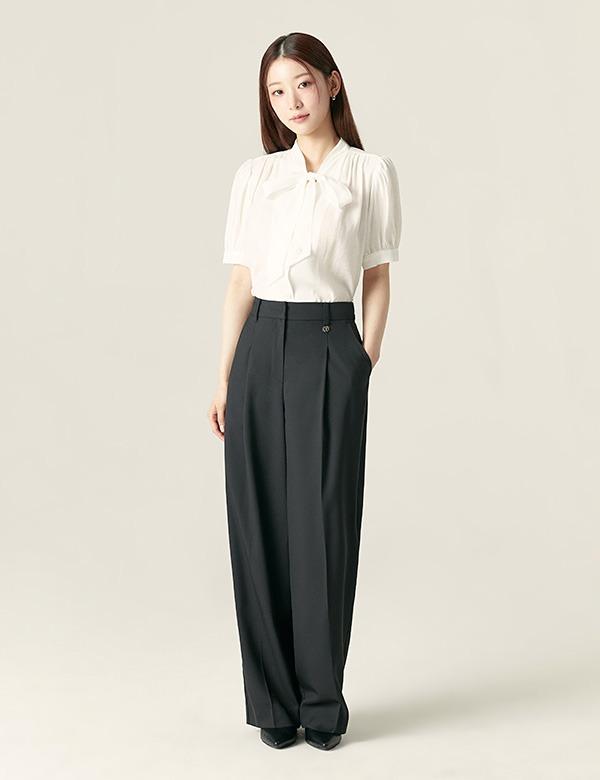 [올데이슬랙스][숏ver] 원턱 와이드 밴딩슬랙스_RMTWF25RT1