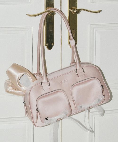 리본 포켓 토트 숄더백 _ 핑크