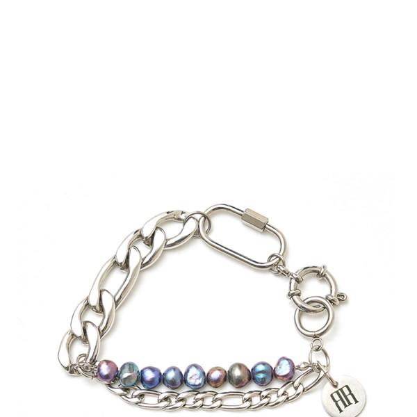 BARAT CARABINER PEARL CHAIN BRACELET / AURORA BLUE