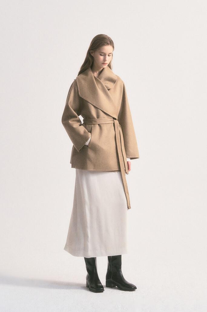 [the CASHMERE] 캐시미어 핸드메이드 벨티드 코트