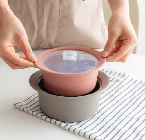 퍼기 이유식찜기 전자레인지용기 실리콘 멀티 찜기(520ML/800ML)