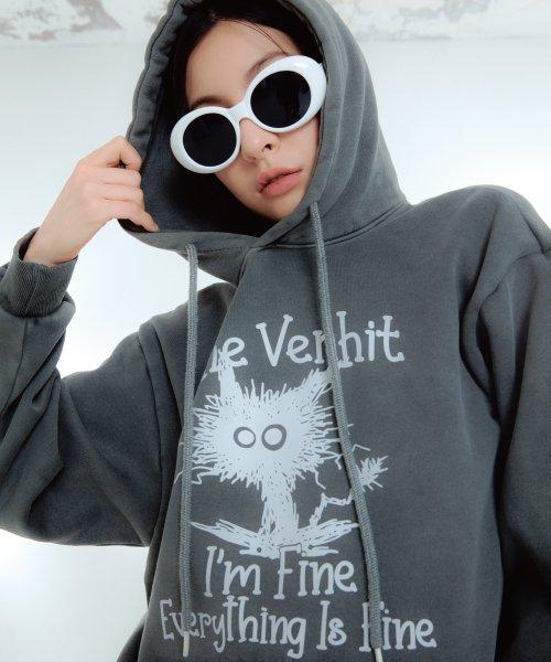 TWB 피그먼트 후드티 더스트차콜