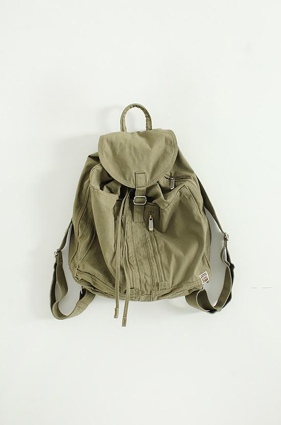 washed cotton pocket back pack