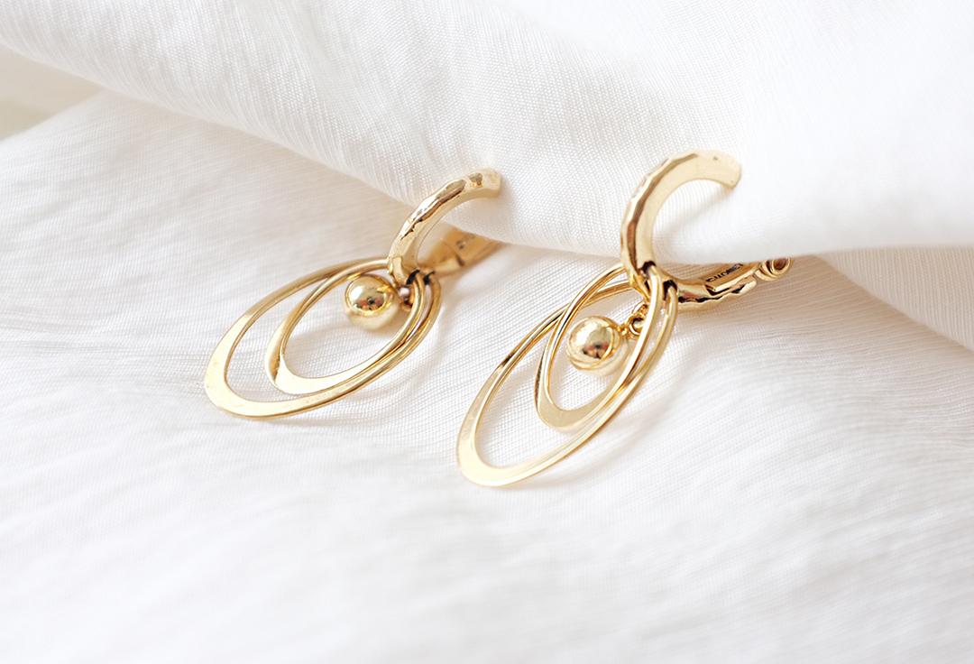 MONET Stylish hoop dangle vintage clip earrings
