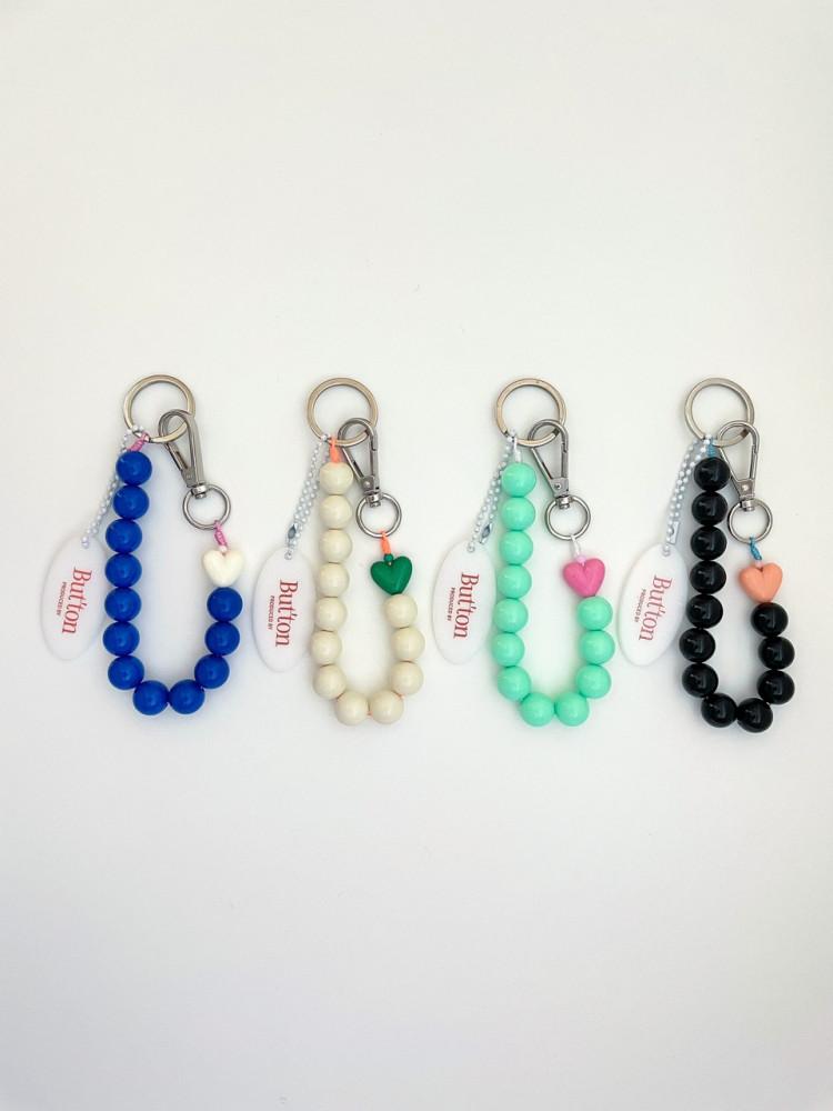 [젬마풀] 버튼 비즈 키링 (4color)