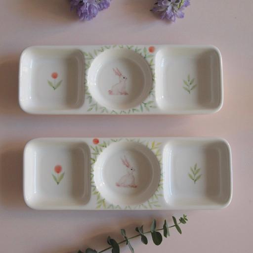 토끼숲 세칸접시