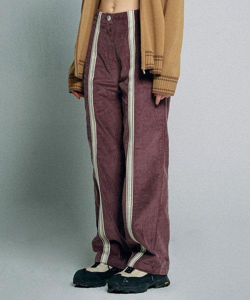 Taped Corduroy Beach Pants Deep Purple