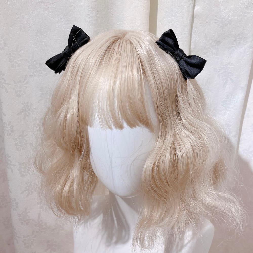 미니 리본 머리핀(핑크/화이트/블랙)