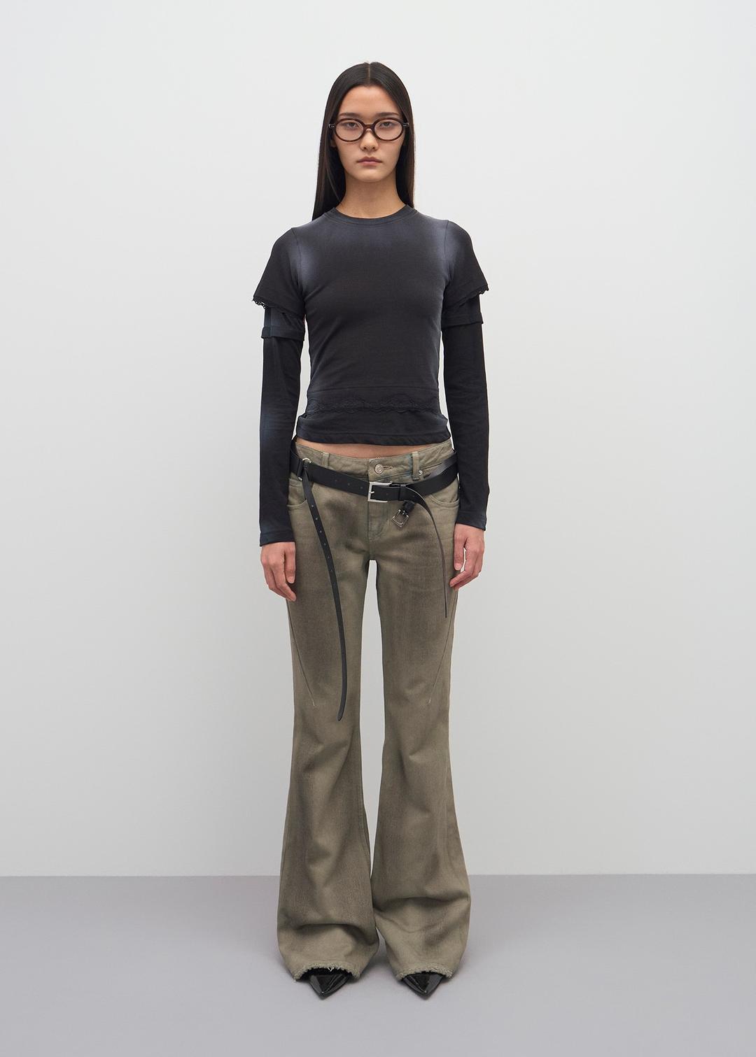 DIRTY WASHED BOOT-CUT DENIM (DUSTY GREY)