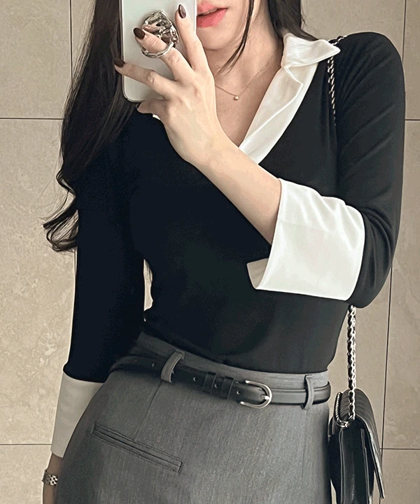 카밀 배색 카라t (1color)