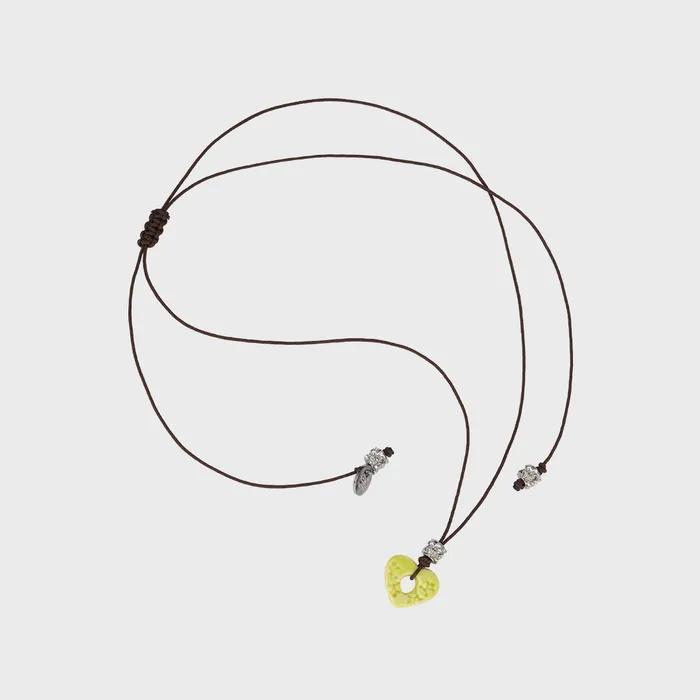 bloom ceramic necklace-lemon