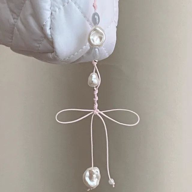 ೀ made/1+1 ₊· ballerina ribbon keyring ver.1 발레코어 리본 키링 비즈키링