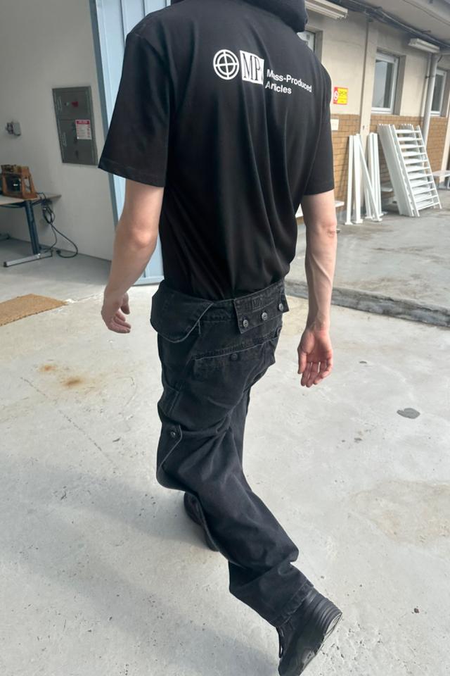 플레어업 Asymmetrical Drape Pants (FL-245_Black) - 위시버킷