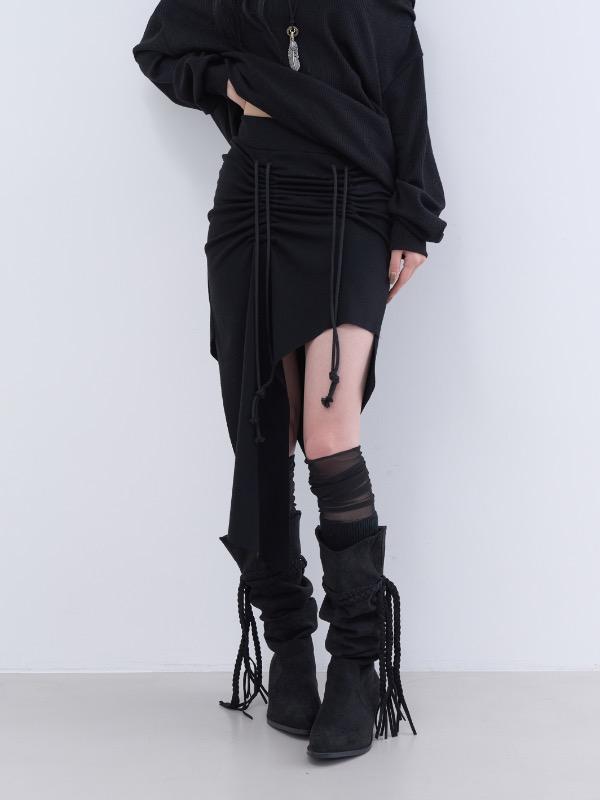 tunnel shirring cut skirt