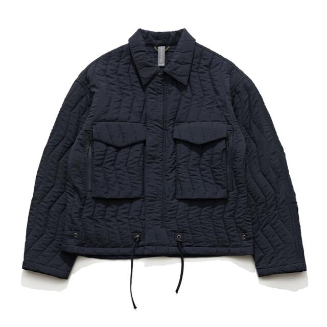 QUILTED SHIRT JACKET / NAVY