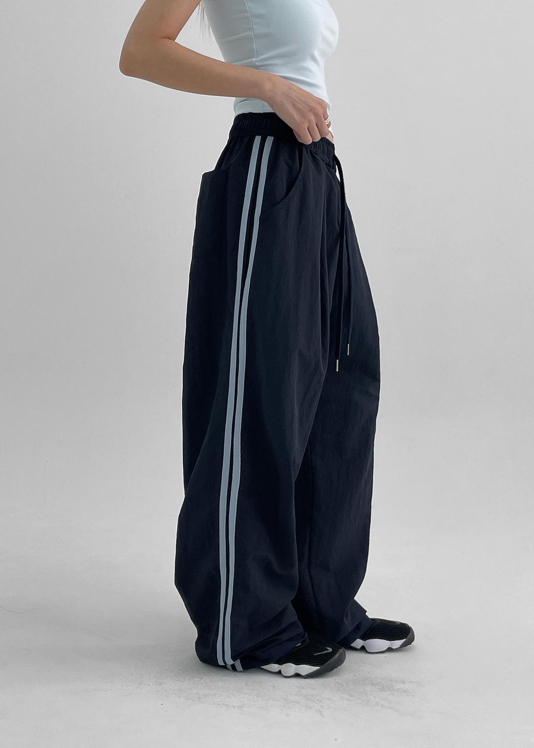 블랙업 [3천장판매] 세헤븐 라인 나일론 밴딩팬츠