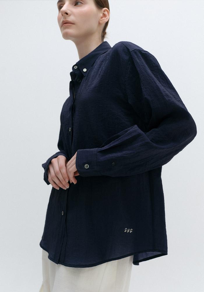 [4th] GLOSSY SHIRT_NAVY