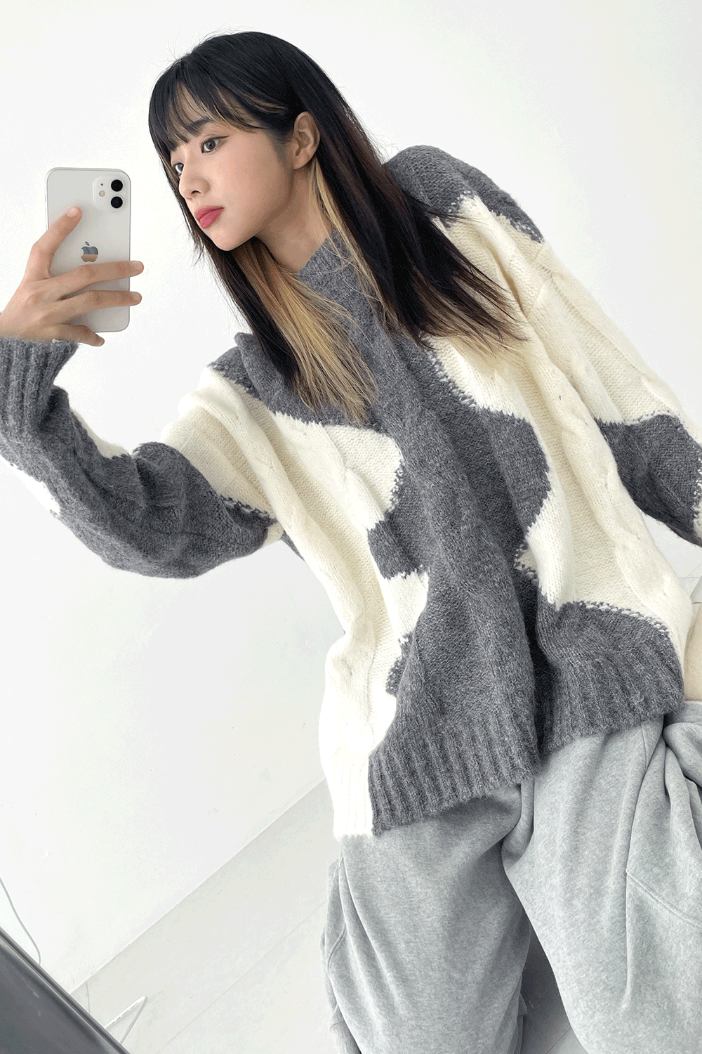 painting cable knit (2colors)