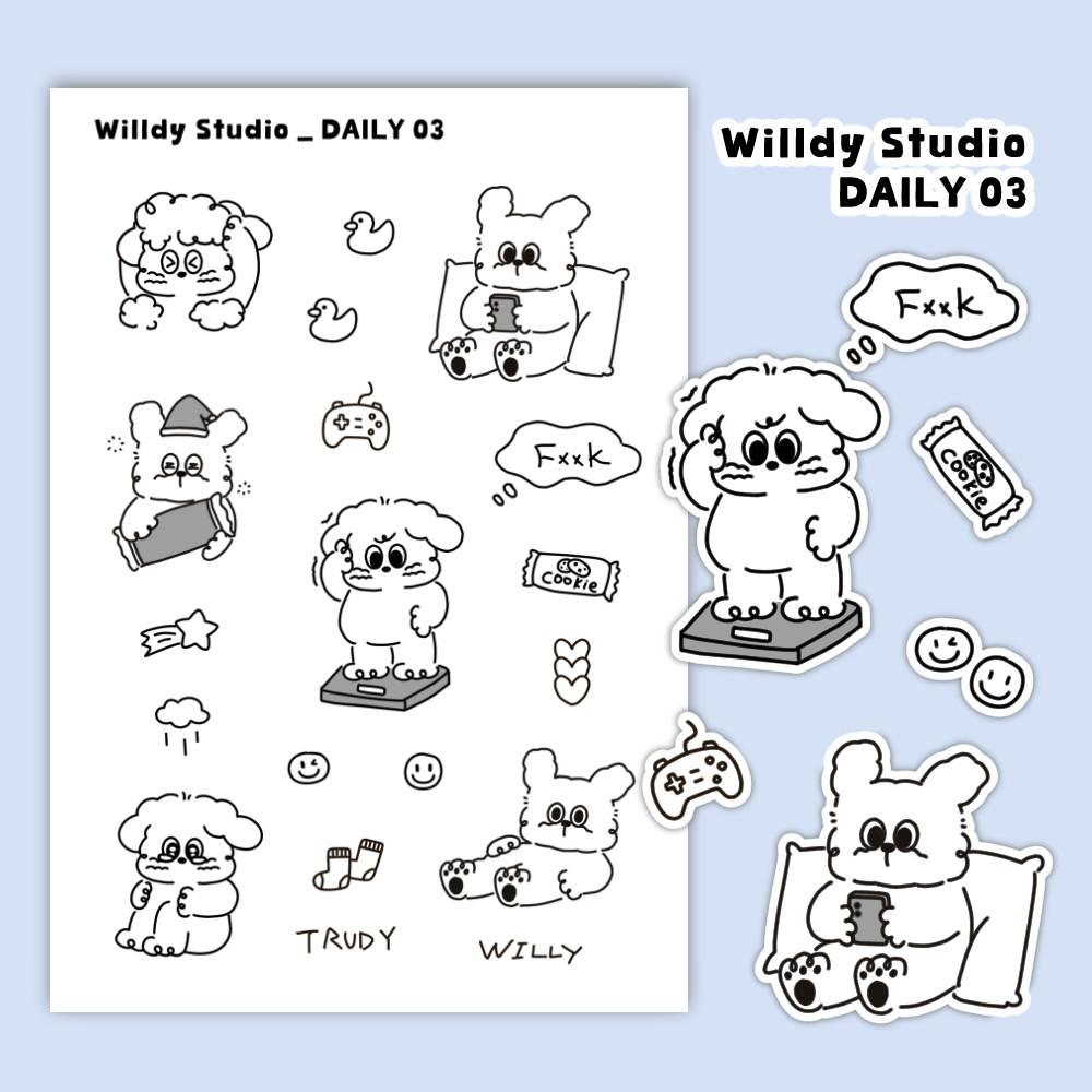 [윌디스튜디오] 데일리 03 스티커 / daily sticker 다이어리꾸미기