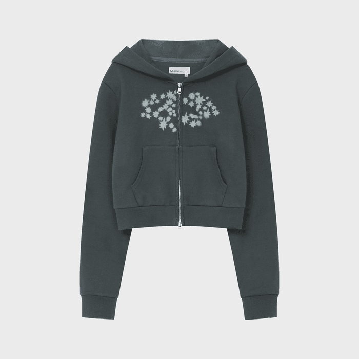 Midnight star zip-up hoodie CHARCOAL
