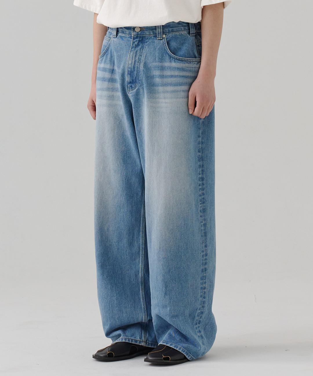 [24S/S] wide denim pants (mid blue)