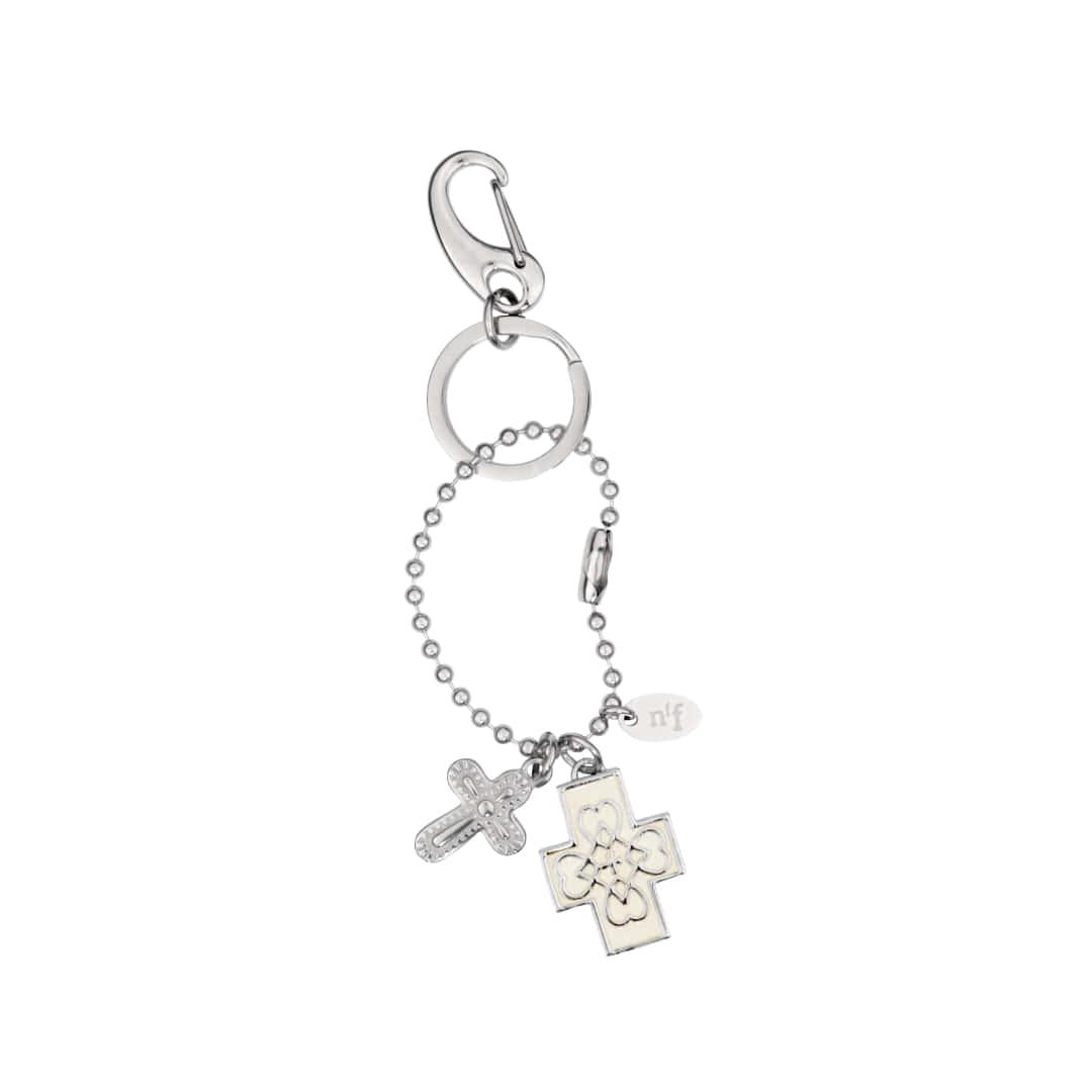 shape in cross keyring-ivory