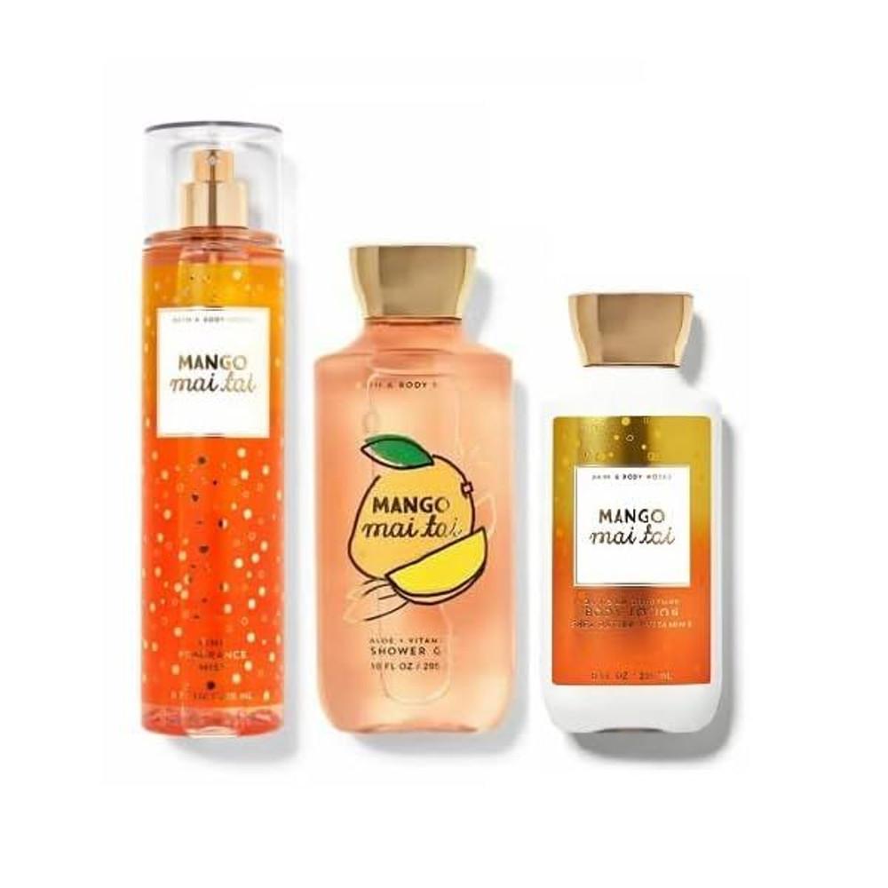 Bath Body Works 배쓰앤바디웍스 망고 마이 타이 트리오 - 샤워 젤 바디 로션 파인 프래그런스 미스트 풀 사이즈
