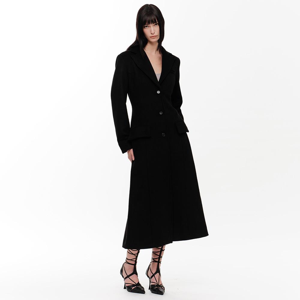HOURGLASS MAXI WOOL COAT (BLACK)