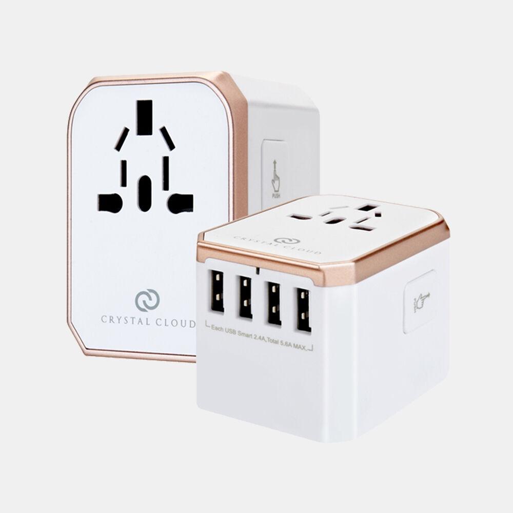크리스탈클라우드 5포트 USB 5.6A 전세계 여행용 해외 멀티 플러그 어댑터 돼지코 CC-305Plus