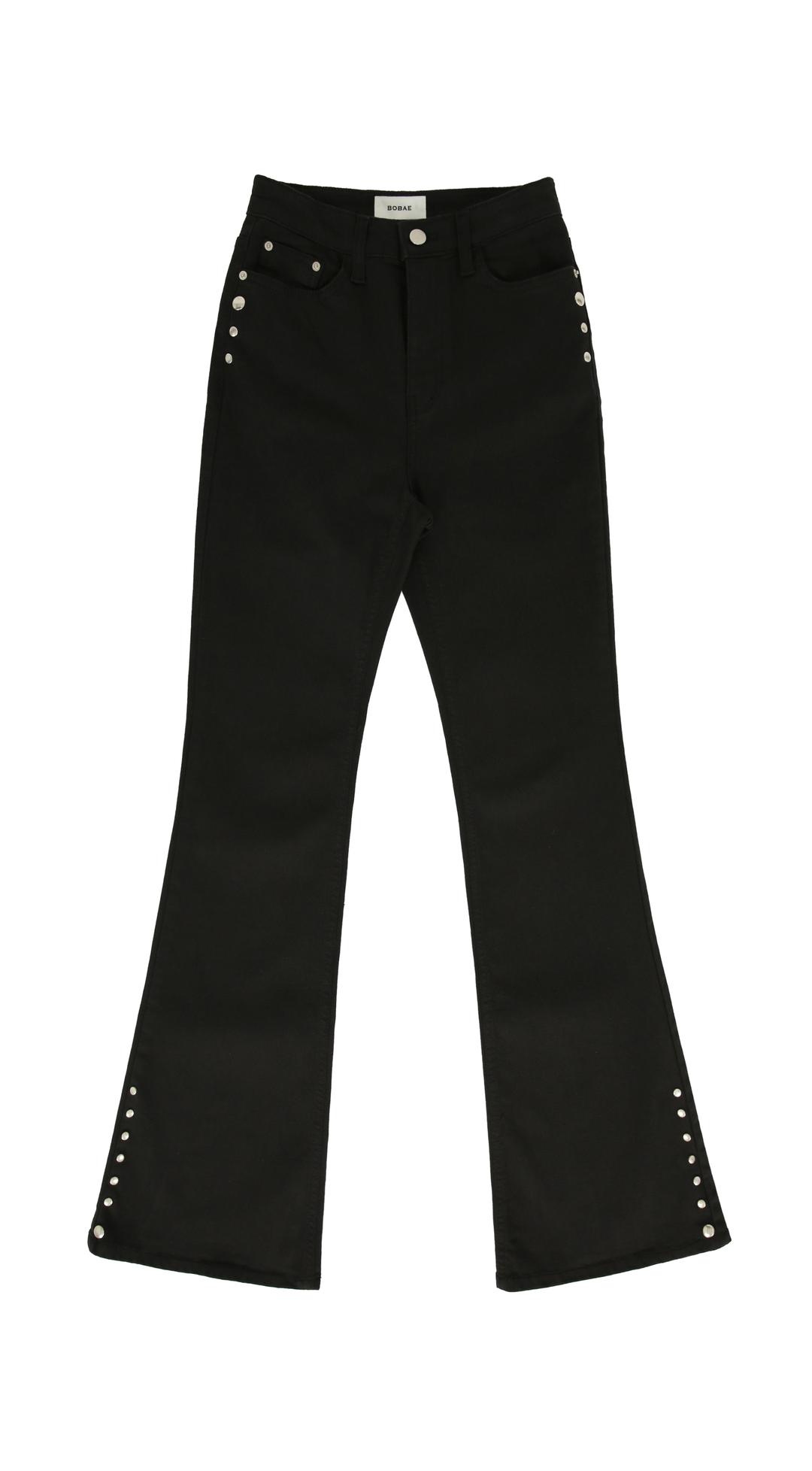 SNAP BUTTON PANTS_BLACK