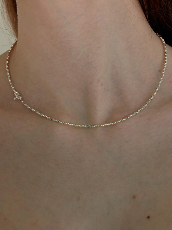 silver beads necklace