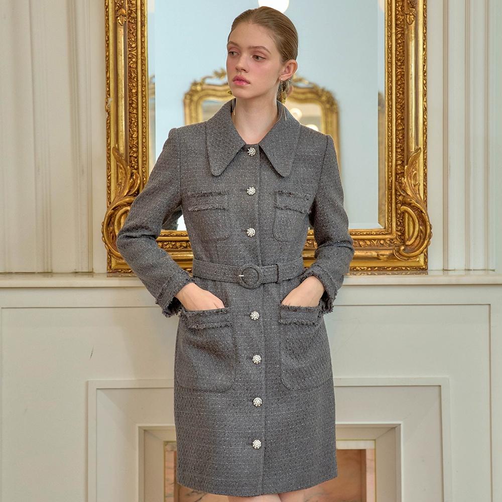 24  FW 칼라97 에투알 트윙클  트위드원피스 그레이