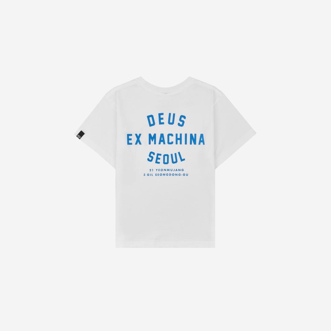 (Kids) Deus Ex Machina College Seongsu T-Shirt White Midnight Blue
