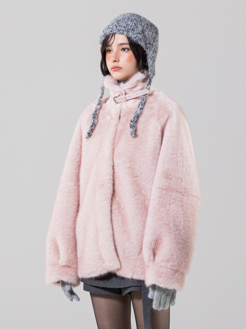 Pluffy Fur Jacket_Pink